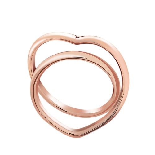 HERMES/爱马仕 经典Vertige Cœur系列 中号18K金玫瑰金心型戒指指环H119613B（新品首饰 ）