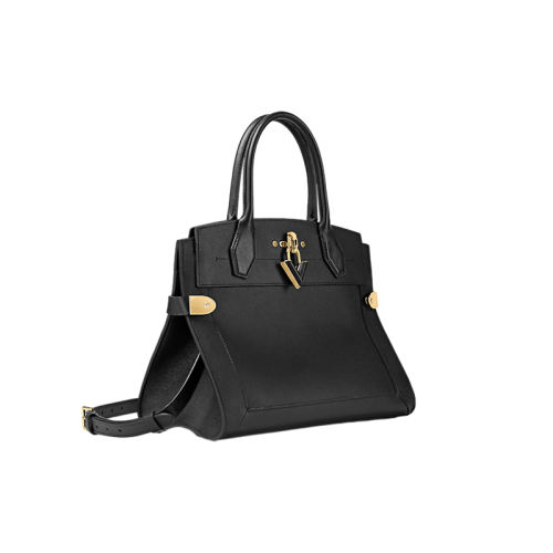 （新品包包）LV/Louis Vuitton/路易威登 Steamer女士中号黑色粒面小牛皮配可拆卸可调节肩带单肩包/手提包 M21248