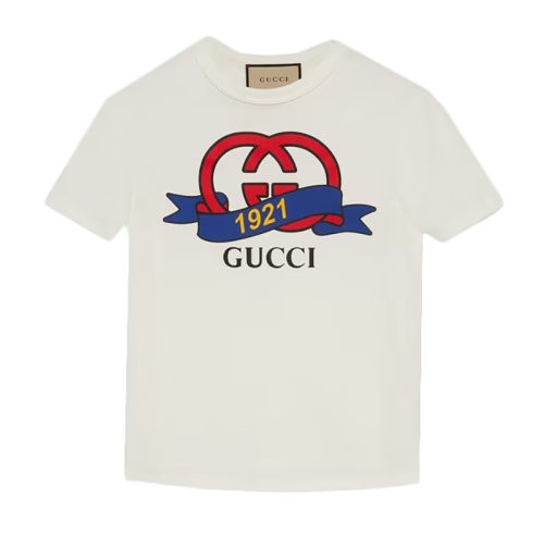 【服装】GUCCI/古驰23新款 女士白色互扣式G921棉质T恤748287XJFND9095