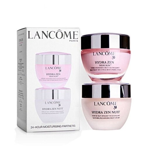 Lancome/兰蔻 保湿补水面部护理套装 水份缘舒缓日晚霜套装(日霜50ml 晚霜50ml)保湿补水面部护理套装（化妆品）